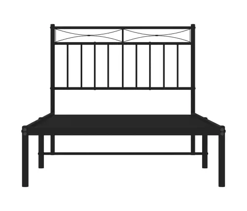 Gultas Rāmis Ar Galvgali, Melns Metāls, 100X190 Cm Vidaxl