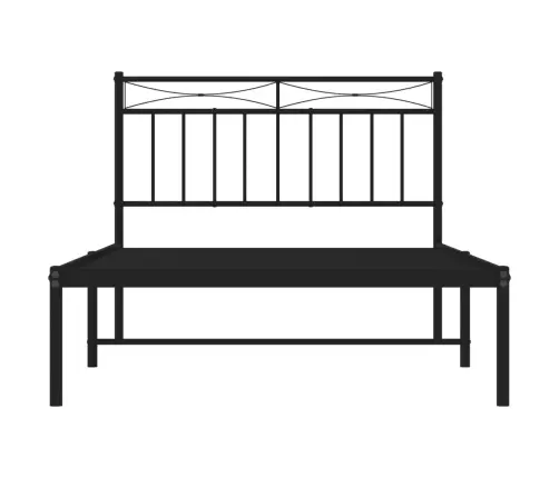 Metalinis Lovos Rėmas Su Galvūgaliu, Juodos Spalvos, 107X203Cm