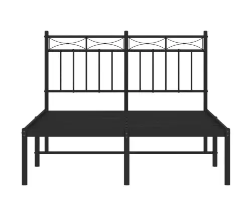 Gultas Rāmis Ar Galvgali, Melns Metāls, 120X200 Cm Vidaxl
