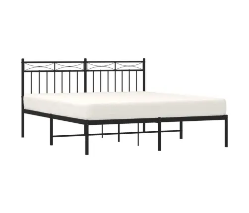 Metalinis Lovos Rėmas Su Galvūgaliu, Juodos Spalvos, 160X200Cm