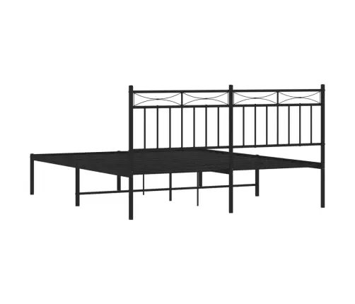 Metalinis Lovos Rėmas Su Galvūgaliu, Juodos Spalvos, 160X200Cm