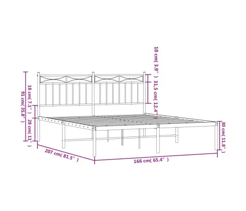 Metalinis Lovos Rėmas Su Galvūgaliu, Juodos Spalvos, 160X200Cm