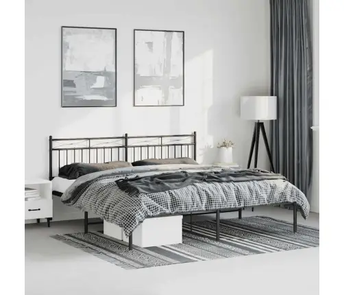 Metalinis Lovos Rėmas Su Galvūgaliu, Juodos Spalvos, 183X213Cm
