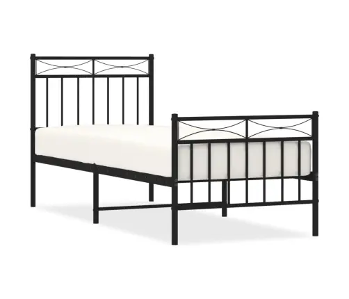 Lovos Rėmas Su Galvūgaliu/Kojūgaliu, Juodas, 80X200cm Metalas