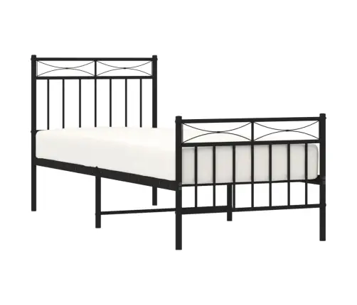 Lovos Rėmas Su Galvūgaliu/Kojūgaliu, Juodas, 80X200cm Metalas