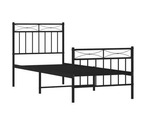 Lovos Rėmas Su Galvūgaliu/Kojūgaliu, Juodas, 80X200cm Metalas