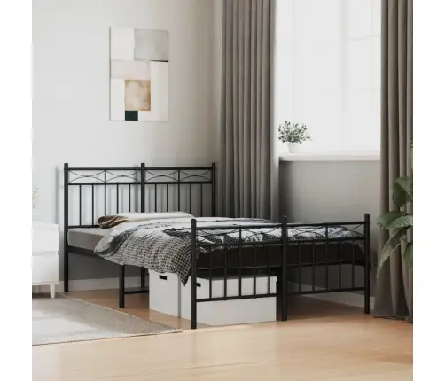 Lovos Rėmas Su Galvūgaliu/Kojūgaliu, Juodas, 120X190cm Metalas