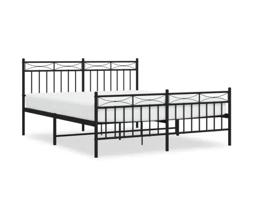 Metāla Gultas Rāmis Bez Matrača, Ar Kājgali, Melns, 160X200 Cm Vidaxl