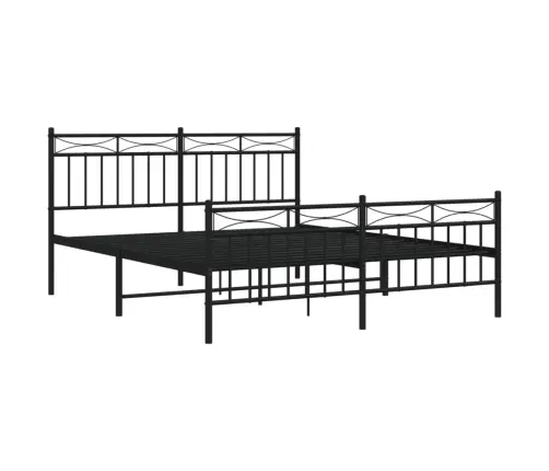 Metāla Gultas Rāmis Bez Matrača, Ar Kājgali, Melns, 160X200 Cm Vidaxl