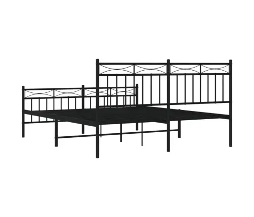 Metāla Gultas Rāmis Bez Matrača, Ar Kājgali, Melns, 160X200 Cm Vidaxl