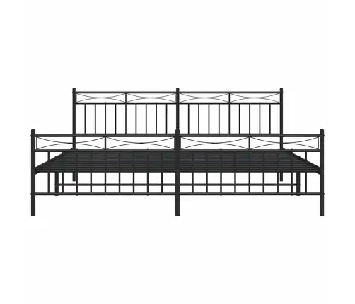 Gultas Rāmis Ar Galvgali Un Kājgali, Melns Metāls, 193X203 Cm Vidaxl