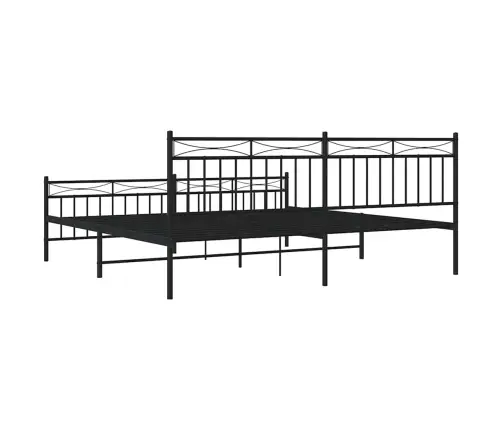 Gultas Rāmis Ar Galvgali Un Kājgali, Melns Metāls, 193X203 Cm Vidaxl