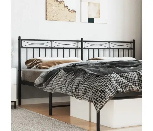 Gultas Galvgalis, Metāls, Melns, 193 Cm Vidaxl