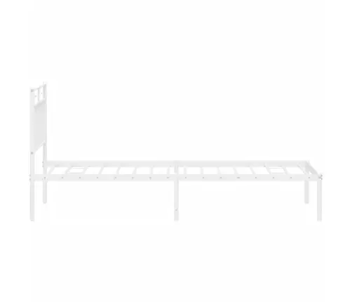 Gultas Rāmis Bez Matrača, Ar Galvgali, Balts Metāls, 75X190 Cm Vidaxl