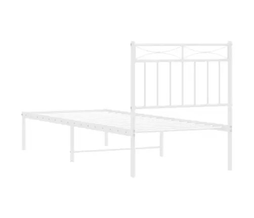 Gultas Rāmis Bez Matrača, Ar Galvgali, Balts Metāls, 75X190 Cm Vidaxl