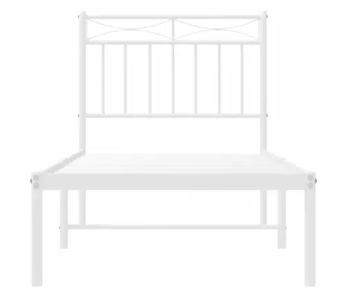 Metallist Voodiraam Peatsiga, Valge, 80X200 Cm