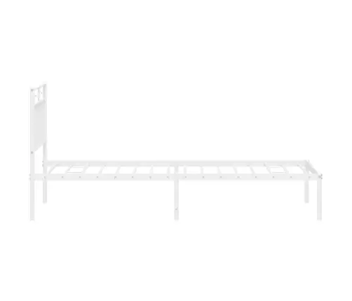 Metallist Voodiraam Peatsiga, Valge, 80X200 Cm