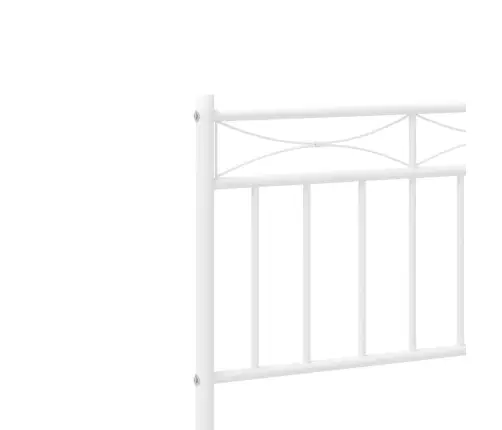 Metallist Voodiraam Peatsiga, Valge, 80X200 Cm