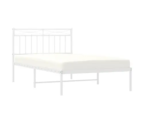 Gultas Rāmis Ar Galvgali, Balts Metāls, 100X200 Cm Vidaxl