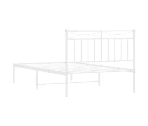 Gultas Rāmis Ar Galvgali, Balts Metāls, 100X200 Cm Vidaxl