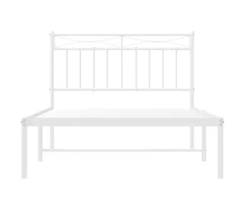 Gultas Rāmis Ar Galvgali, Balts Metāls, 107X203 Cm Vidaxl