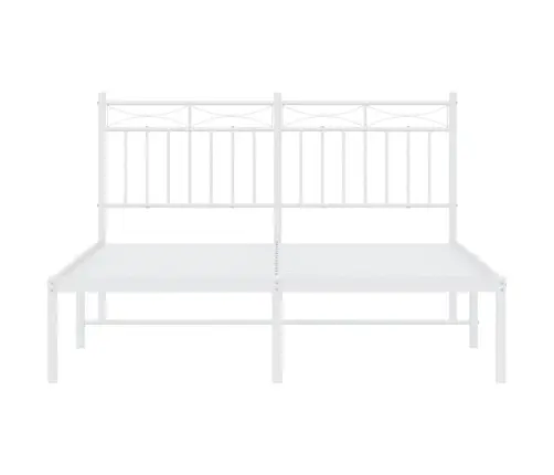 Metalinis Lovos Rėmas Su Galvūgaliu, Baltos Spalvos, 140X200Cm