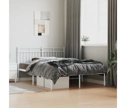 Metalinis Lovos Rėmas Su Galvūgaliu, Baltos Spalvos, 140X200Cm