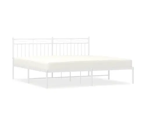 Gultas Rāmis Ar Galvgali, Balts Metāls, 183X213 Cm Vidaxl