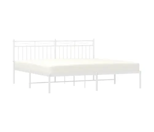 Gultas Rāmis Ar Galvgali, Balts Metāls, 183X213 Cm Vidaxl