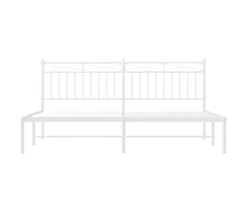 Gultas Rāmis Ar Galvgali, Balts Metāls, 183X213 Cm Vidaxl