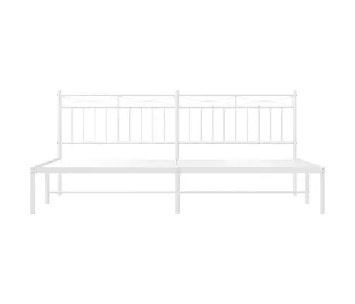 Metalinis Lovos Rėmas Su Galvūgaliu, Baltos Spalvos, 193X203Cm