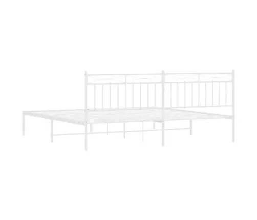Metalinis Lovos Rėmas Su Galvūgaliu, Baltos Spalvos, 193X203Cm