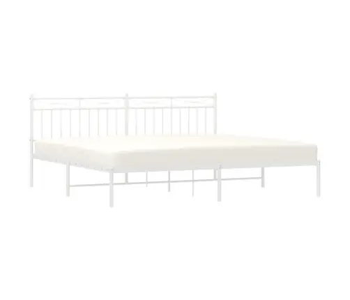 Metalinis Lovos Rėmas Su Galvūgaliu, Baltos Spalvos, 200X200Cm