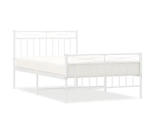 Lovos Rėmas Su Galvūgaliu/Kojūgaliu, Baltas, 107X203cm Metalas