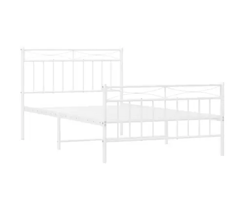 Lovos Rėmas Su Galvūgaliu/Kojūgaliu, Baltas, 107X203cm Metalas