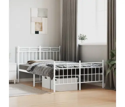 Lovos Rėmas Su Galvūgaliu/Kojūgaliu, Baltas, 120X190cm Metalas