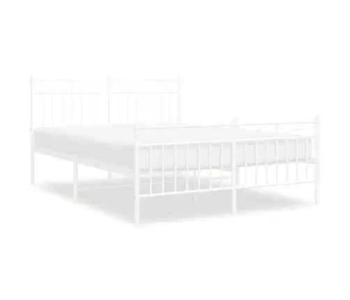 Lovos Rėmas Su Galvūgaliu/Kojūgaliu, Baltas, 135X190cm Metalas