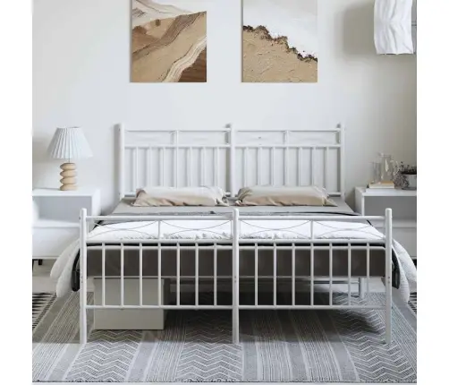 Lovos Rėmas Su Galvūgaliu/Kojūgaliu, Baltas, 135X190cm Metalas