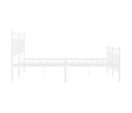 Gultas Rāmis Ar Galvgali Un Kājgali, Balts Metāls, 140X190 Cm Vidaxl