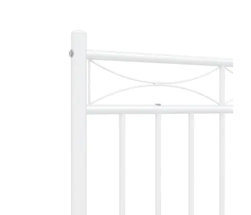 Metallist Voodiraam Peatsi Ja Jalutsiga, Valge, 140 X 200 Cm