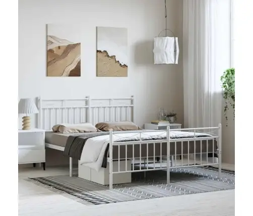 Lovos Rėmas Su Galvūgaliu/Kojūgaliu, Baltas, 150X200cm Metalas