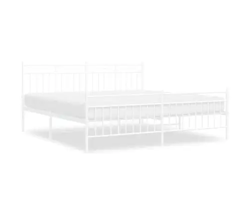 Lovos Rėmas Su Galvūgaliu/Kojūgaliu, Baltas, 183X213cm Metalas