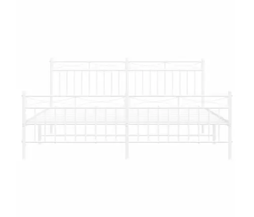 Lovos Rėmas Su Galvūgaliu/Kojūgaliu, Baltas, 183X213cm Metalas