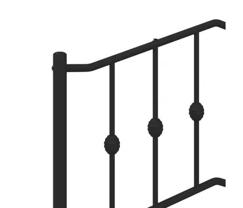 Metallist Voodiraam Peatsiga, Must, 80X200 Cm