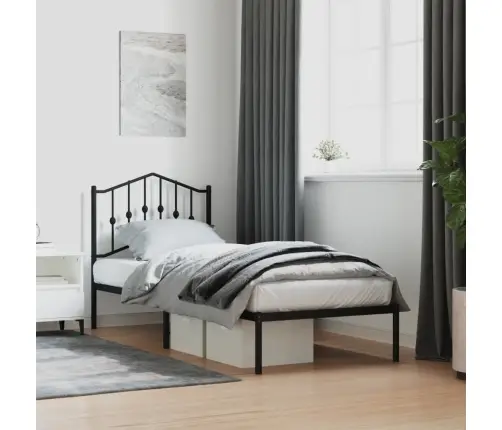 Metallist Voodiraam Peatsiga, Must, 80X200 Cm