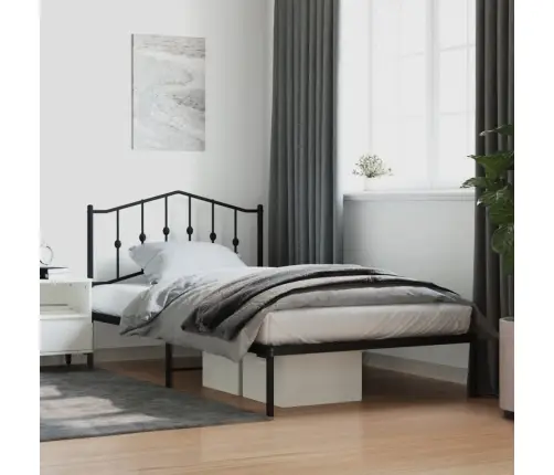 Metalinis Lovos Rėmas Su Galvūgaliu, Juodos Spalvos, 107X203Cm