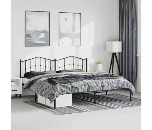 Metallist Voodiraam Peatsiga, Must, 183X213 Cm