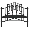 Gultas Rāmis Ar Galvgali Un Kājgali, Melns Metāls, 80X200 Cm Vidaxl