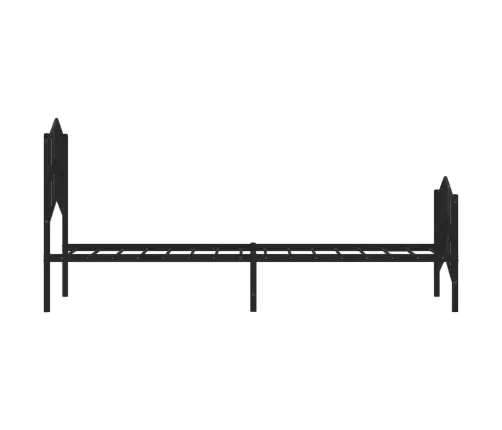 Gultas Rāmis Ar Galvgali Un Kājgali, Melns Metāls, 90X200 Cm Vidaxl
