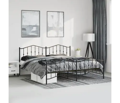 Lovos Rėmas Su Galvūgaliu/Kojūgaliu, Juodas, 193X203cm Metalas